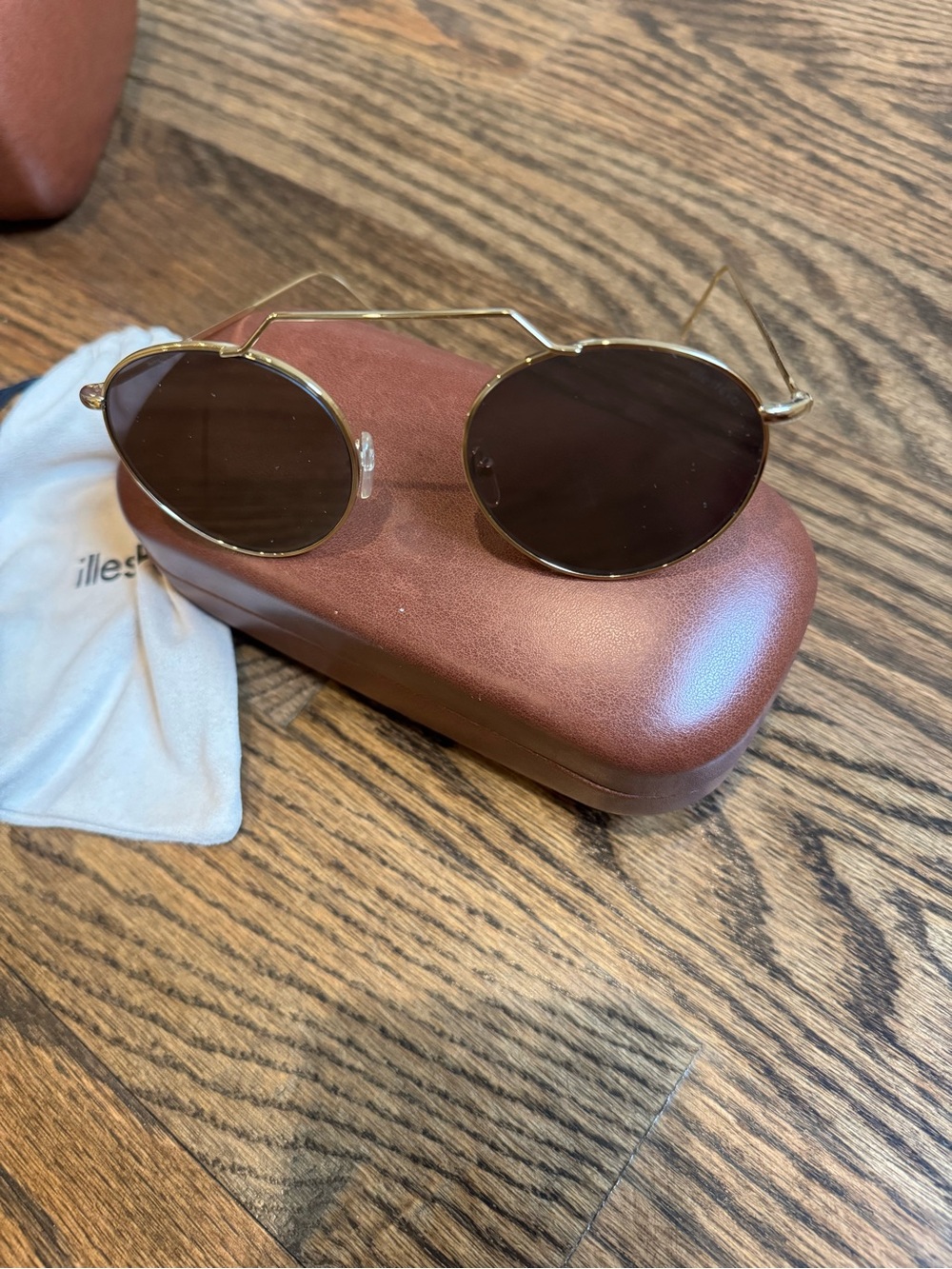 Illesteva Gold Frame Sunglasses with Brown Lenses